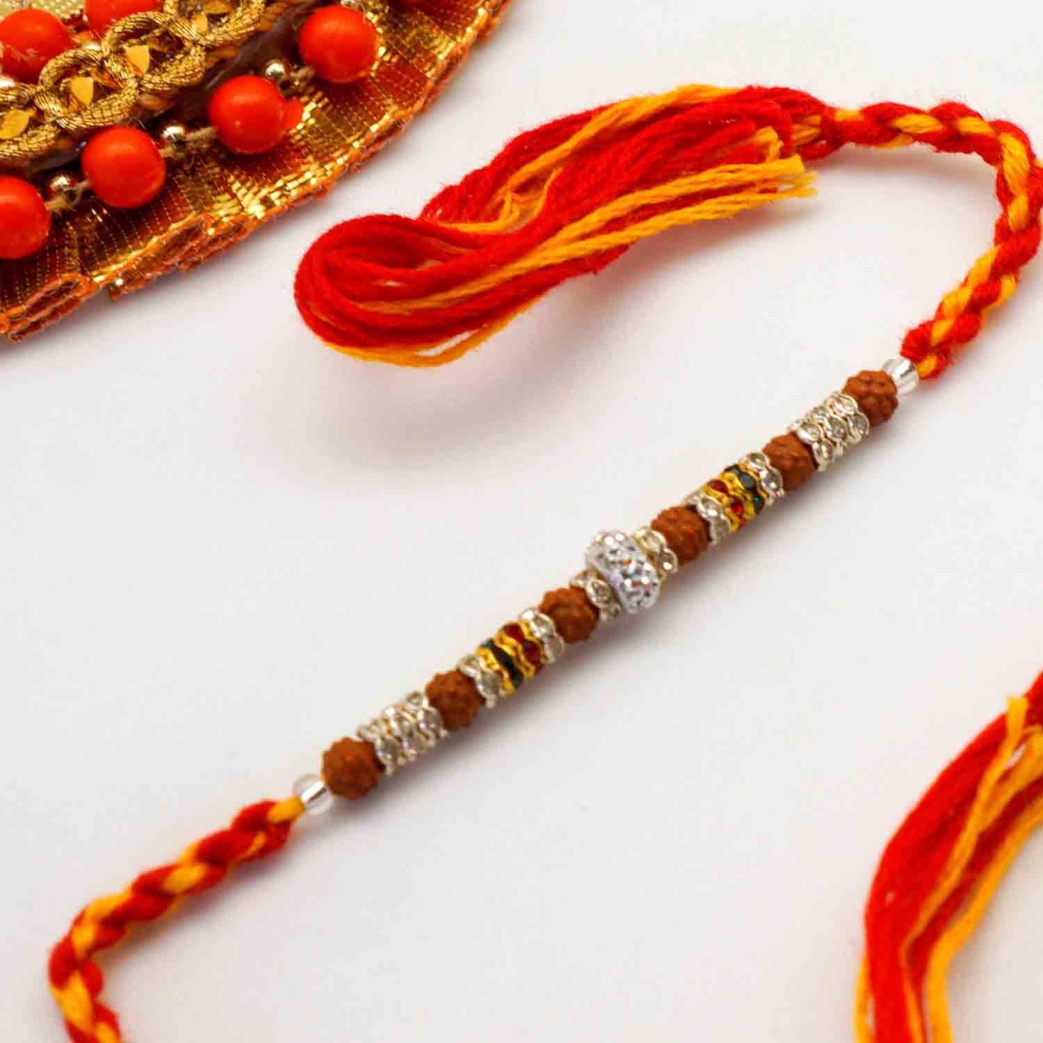 Auspicious Rudraksh Rakhi | Buy Designer Rakhi in USA | Nrirakhi