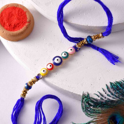Blue Beads Evil Rakhi