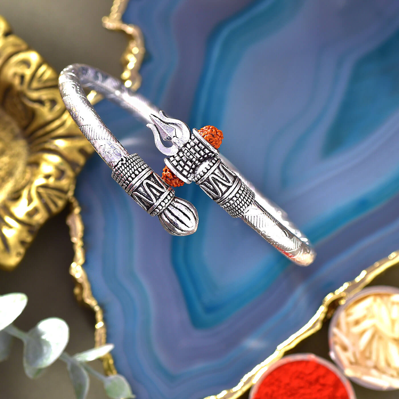 925 Sterling Silver Fabulous Design Handmade Lord Shiva Trident Kada,  Bahubali Kada Bangle Bracelet Unisex Jewelry Rudraksha Kada Nsk96 - Etsy