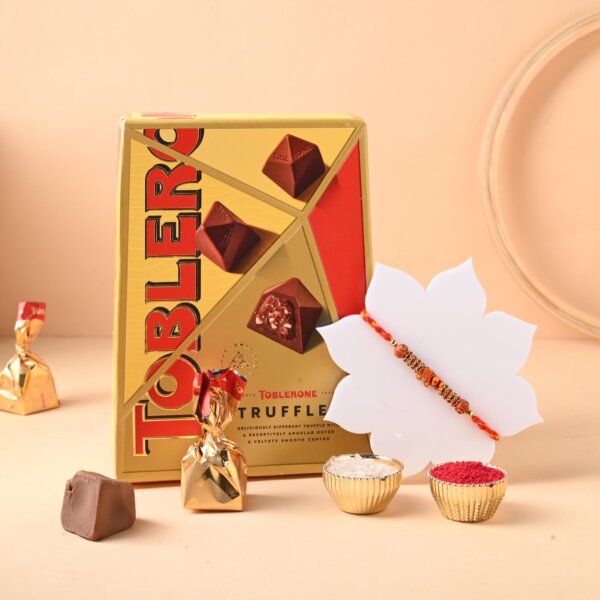 Stylish Mauli Rakhi With Toblerone Chocolate