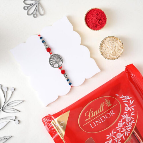 Tree Of Life Rakhi With Lindt Milk Chocolate Bars