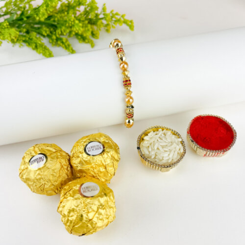 Beads Rakhi with Ferrero