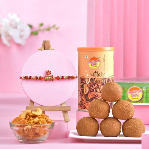 Trishul rakhi with treats