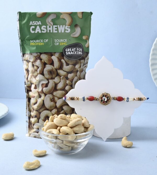 Rustic Stone Rakhi With Cashews