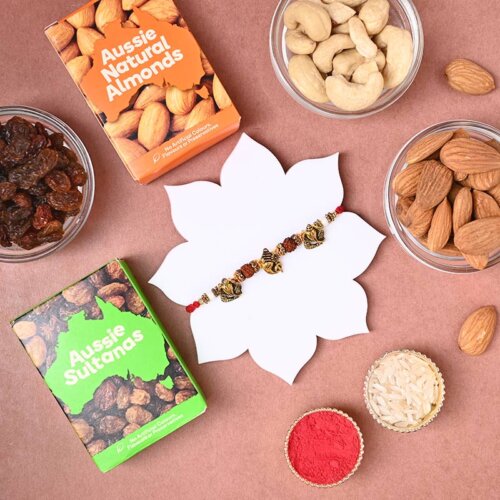 Ganesha Rakhi With Nutty Delights