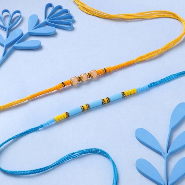 Two Beaded Rakhis With Chocolates