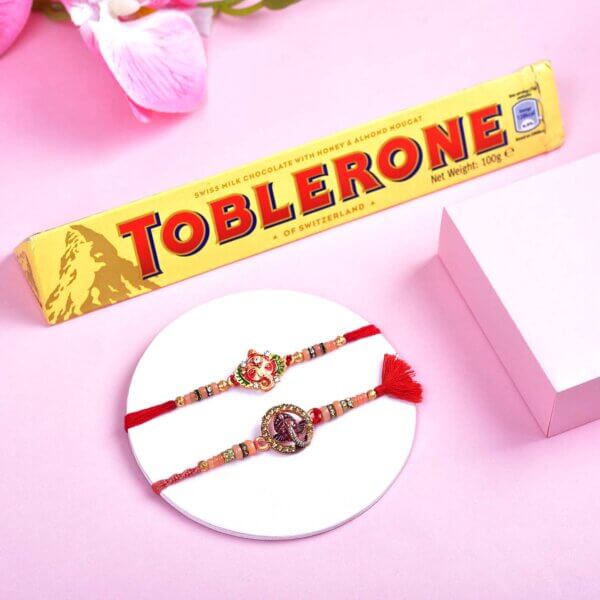 Set of 2 Ganesha Rakhi with Toblerone